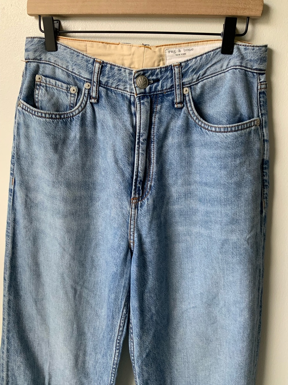 RAG & BONE Logan Jeans Women’s Size Audrey Blue Wide Leg Relaxed Fit *ALTERED - Picture 7 of 14